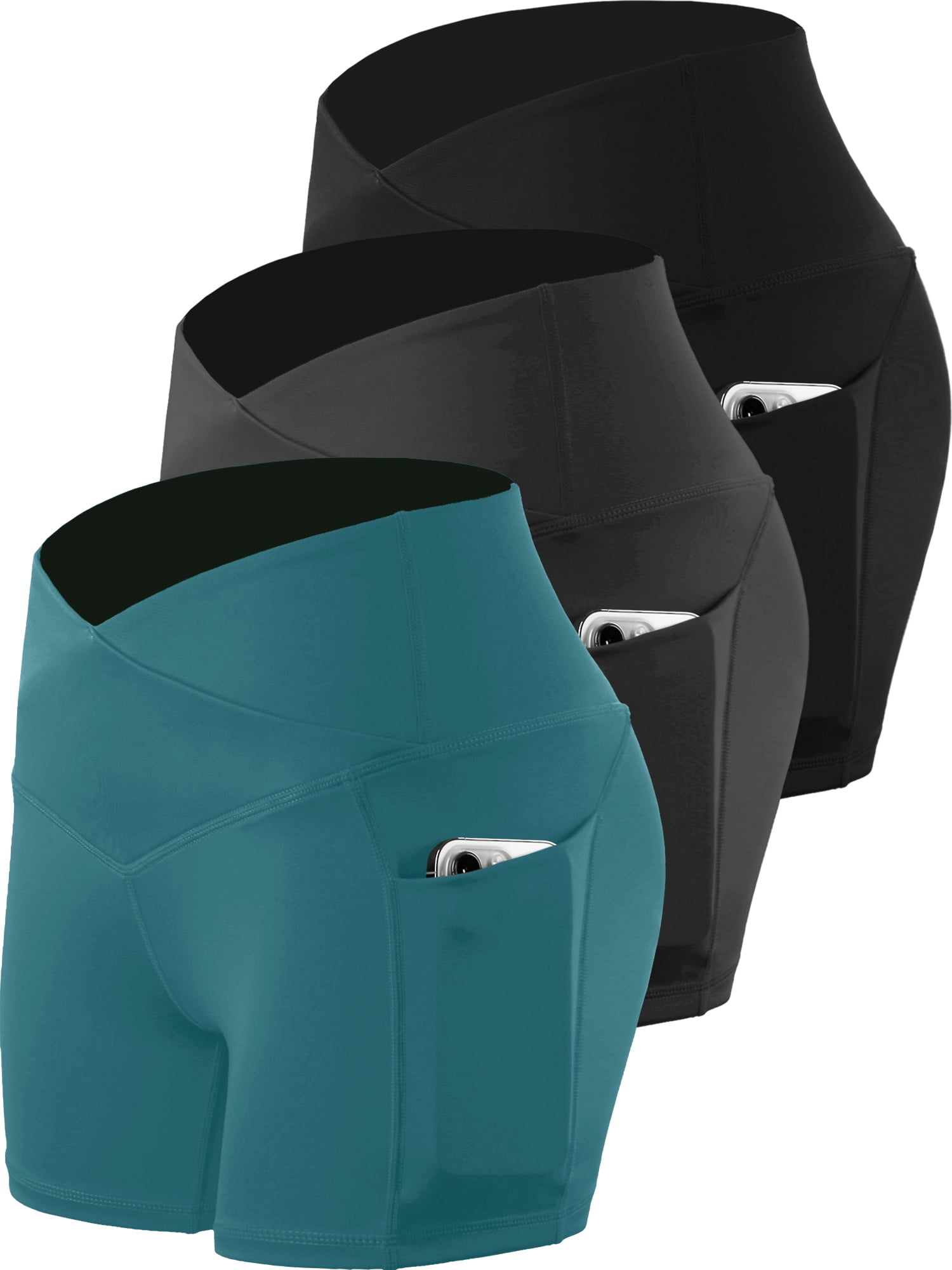 ATHVOTAR Women's High Waisted Biker Shorts With Pockets – Tummy Control Workout Shorts For Yoga & Running