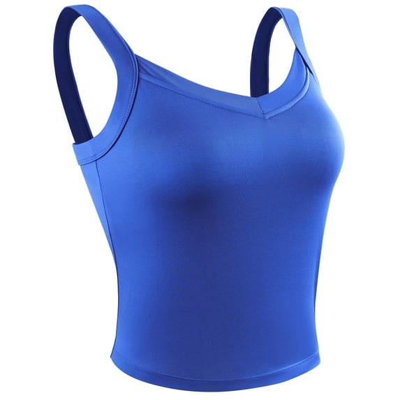 Cadmus Women's Sport Bra Athletic Tank Top for Running Yoga Workout Crop Top, Blue, 2196, Large