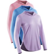 Cadmus Women's 3 Pack Workout Long Sleeve shirts UPF 50+ Sun Protection Dry Fit Running Shirts with Hoods