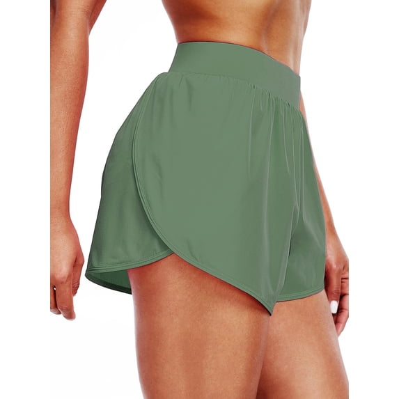 Cadmus Womens Plus Size Athletic Running Shorts Lightweight High Split Comfy Liner for Gym Workout Track,1 Pack,Light Green,2XL