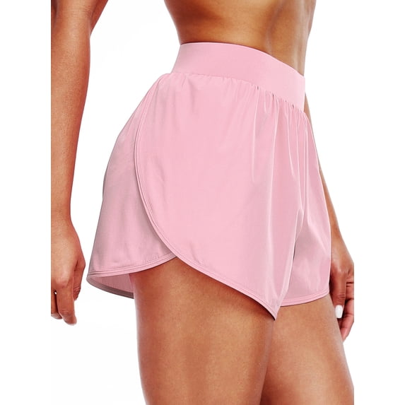 Cadmus Womens Plus Size Athletic Running Shorts Lightweight High Split Comfy Liner for Gym Workout Track,1 Pack,Pink,2XL