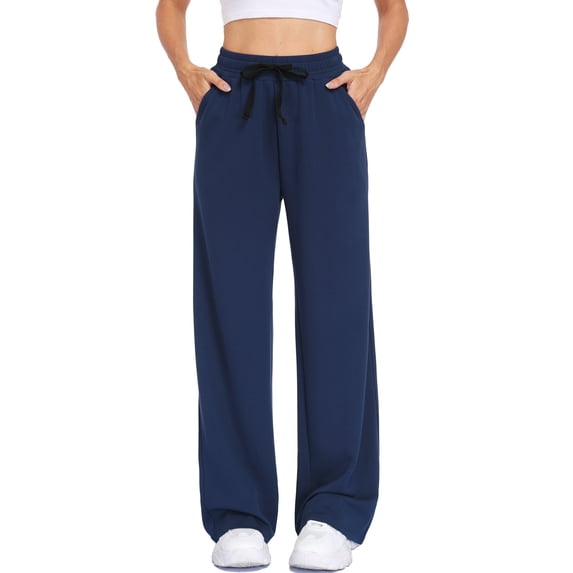 Cadmus Womens Wide Leg Sweatpants High Waist Loose Soft Casual Workout Pants with Pockets