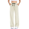 thumbnail image 1 of Cadmus Womens 30" High Waist Wide Leg Sweatpants Drapey Soft Casual Drawstring Workout Pants with Pockets, 1 of 9