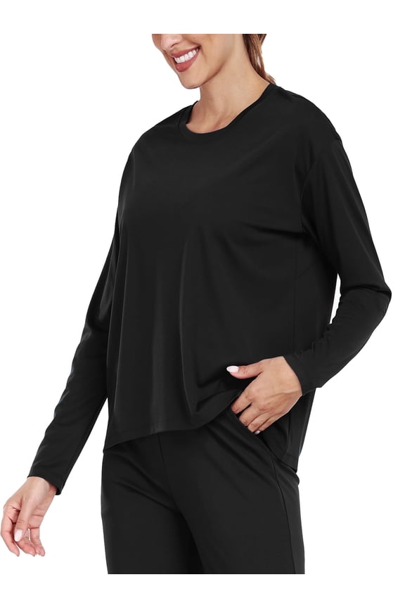 Women's Quick Dry Long Sleeve Shirts Athletic Yoga Tops Casual Comfy Sun Protection Running Shirt