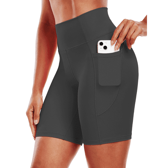 Cadmus Womens High-Waist Stretch Yoga Shorts Ultra Soft Naked Feeling Workout Shorts with Lycra Fabric for Running & Gym