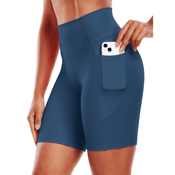 Cadmus Womens High-Waist Stretch Yoga Shorts Ultra Soft Naked Feeling Workout Shorts with Lycra Fabric for Running & Gym