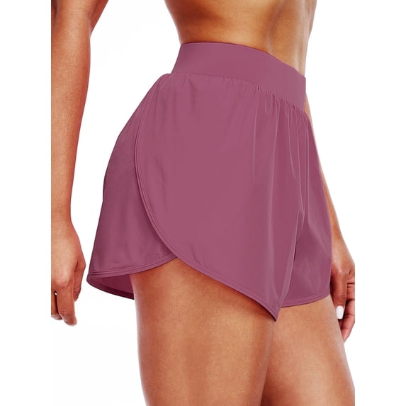 Cadmus Womens Plus Size Athletic Running Shorts Lightweight High Split Comfy Liner for Gym Workout Track,1 Pack,Purple,2XL