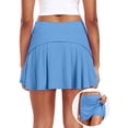 thumbnail image 1 of Cadmus Womens Pleated Tennis Golf Skorts High Waisted with Pockets Inner Shorts for Workout Pickleball,Blue,M, 1 of 7