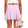 thumbnail image 1 of Cadmus Womens Pleated Tennis Golf Skorts High Waisted with Pockets Inner Shorts for Workout Pickleball,Light Purple,L, 1 of 7