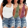thumbnail image 1 of Cadmus Womens Workout Tank Tops Scoop Neck Summer Sleeveless Basic Shirt Ribbed Racerback Blouses, 1 of 7