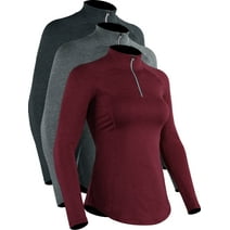 Cadmus Workout Shirts Women's Long Sleeve Running Athletic Hiking Shirts, 3 Pack, Black & Grey & Red, XL