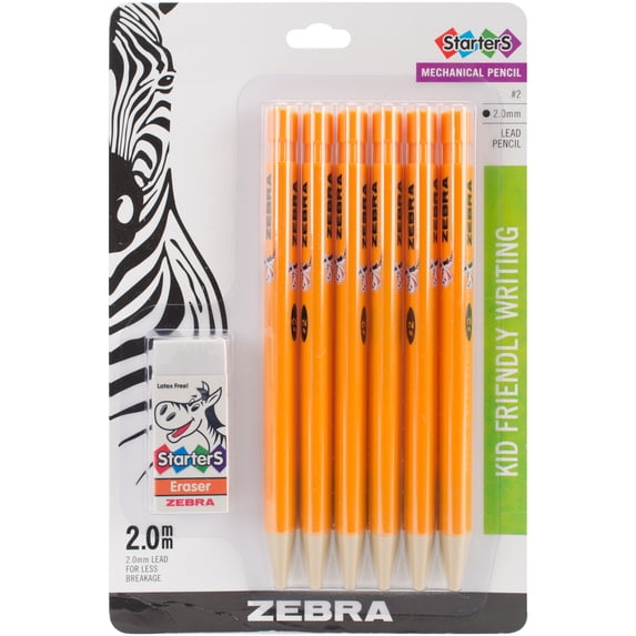 Cadoozles Mechancial Pencils 6/Pkg-Orange , Pk 3, Zebra Pen