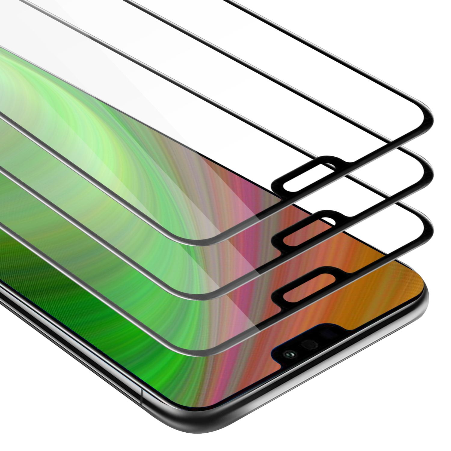 Cadorabo 3x Protezione Schermo Honor 9X Lite Bianco | Vetro Temperato 9H