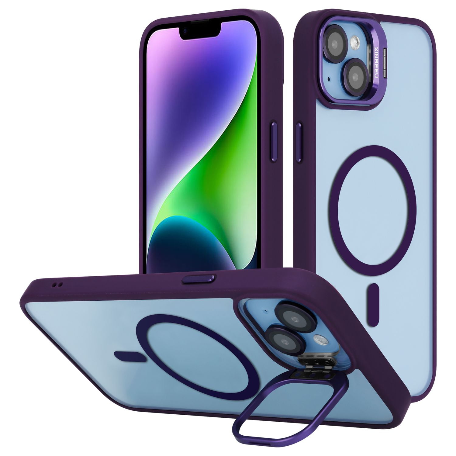 Cadorabo Case for Apple iPhone 15 in PURPLE for MagSafe camera lens