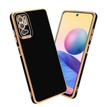 Cadorabo Case for Xiaomi RedMi NOTE 10 5G / POCO M3 PRO 5G Cover in Glossy Black - Rose Gold TPU with camera protection