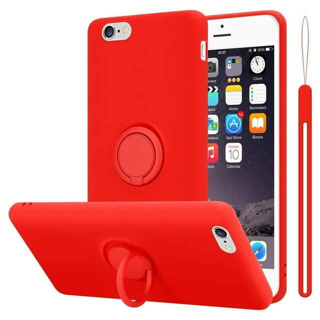 Cadorabo Cover for Apple iPhone 6 PLUS / 6S PLUS Case in LIQUID RED TPU with ring