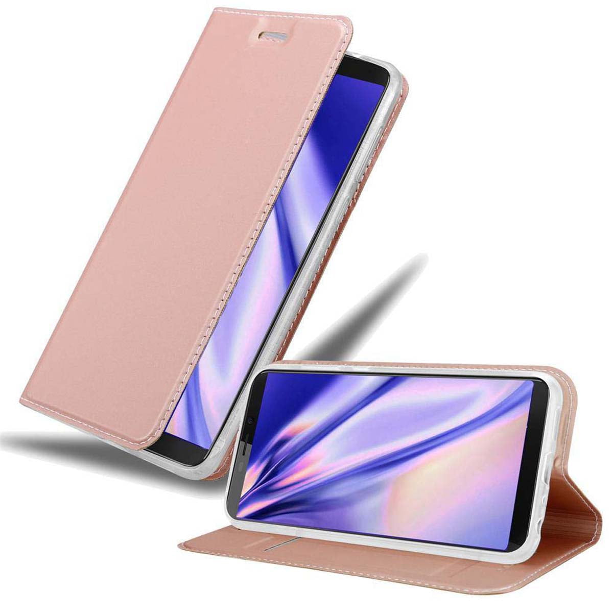 Cadorabo Custodia Libro Per Cubot Nova - Portafoglio In Finta Pelle Rosa Oro Con Vani Carte E Chiusura Magnetica - 2