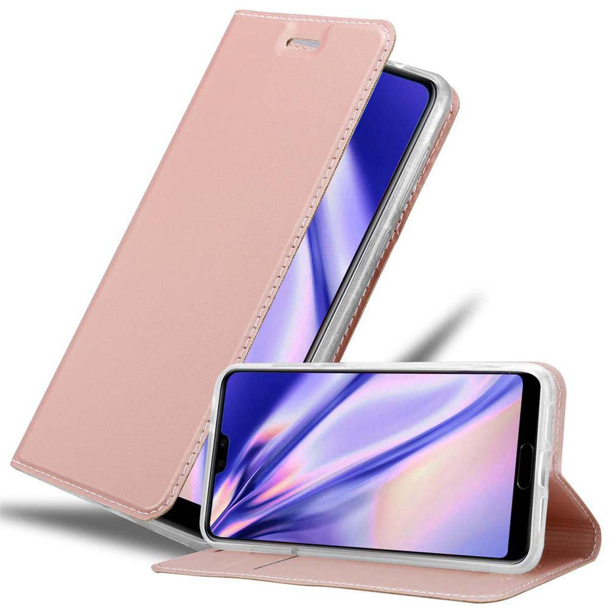 Cadorabo Custodia Libro Portafoglio Per Huawei P20 Lite - Classy Blu Scuro - Con Tasche E Chiusura Magnetica - 3