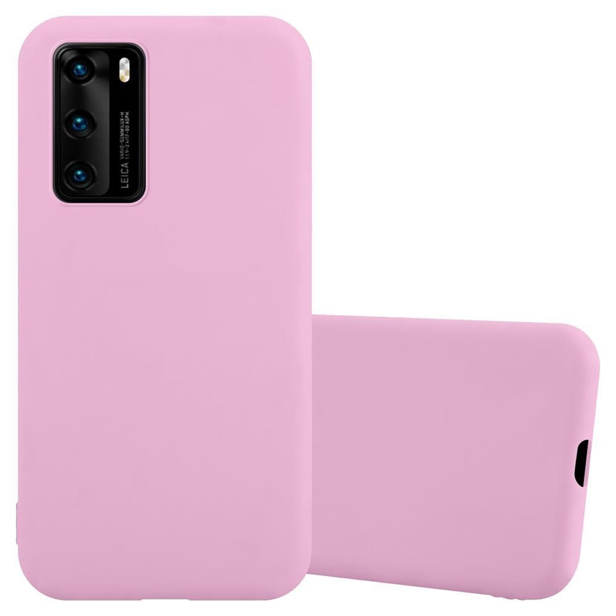 Cadorabo Custodia per Huawei P9 in CANDY ROSA - Morbida Cover Protettiva Sottile di Silicone TPU con Bordo Protezione - Ultra Slim Case Antiurto Gel Back Bumper Guscio