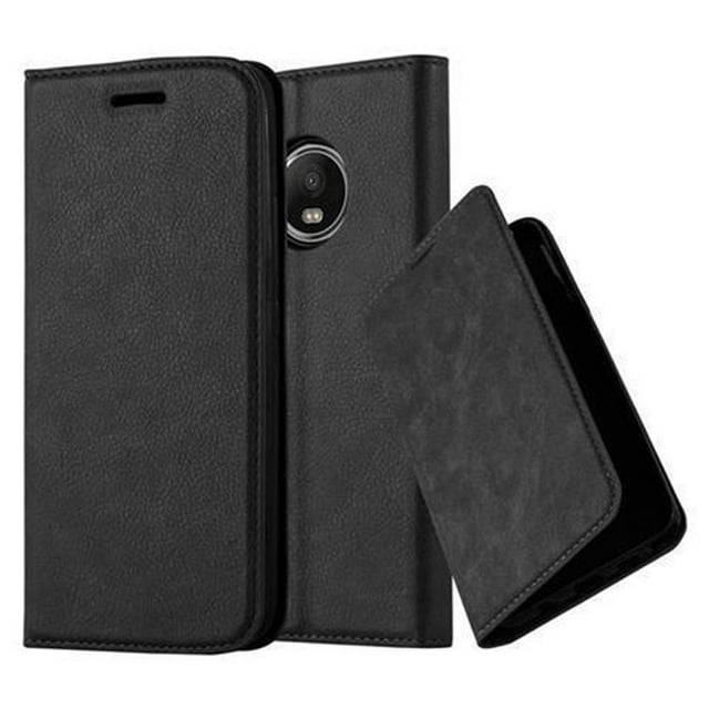 Cadorabo Cover for Motorola MOTO G5 Case in NIGHT BLACK with magnetic closure