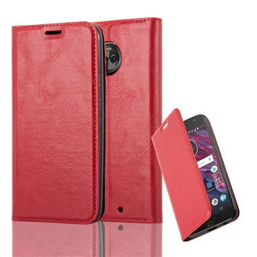 Cadorabo Cover for Motorola MOTO X4 Case in APPLE RED with magnetic closure