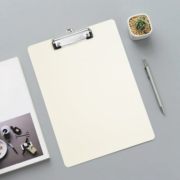 Cadorn 1 PC A4 Folder Board with Hook, Writing Pad Clipboard for Office Home Use, White Clipboard with Holder and Hanging Hook, Portable Document Organizer for Desk Work Supplies