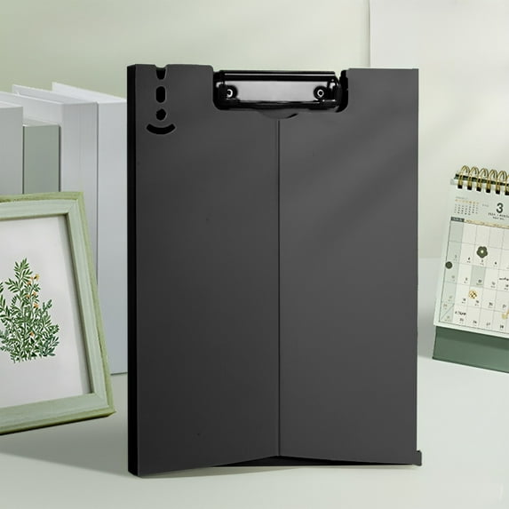 Cadorn 1 PCS A4 Standable Document Board Clip, Multi-Functional Writing Pad File Folder with Clip for Office Home Organization, Desk Document Holder for Paperwork, Exams and Records (Black)