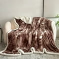 thumbnail image 1 of Cadorn 1 PCS Plush Fleece Blanket, Double-Layer Thickened Sherpa Throw for Home, Living Room, Bedroom, Office Use, Winter Warmth Gift, Coffee Brown, 1 of 6