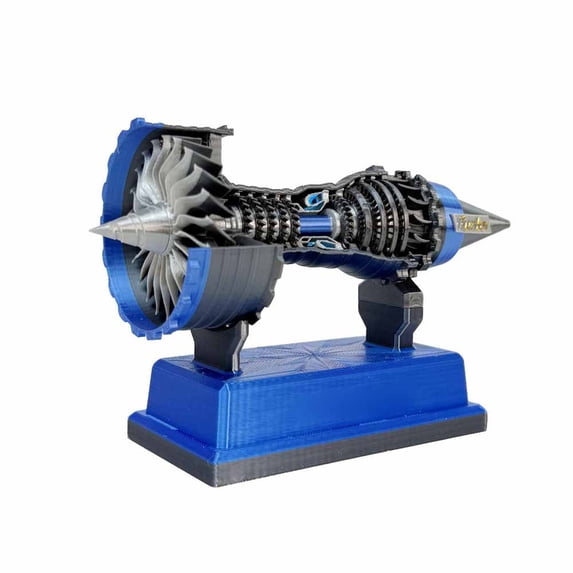 Cadorn 1 PCS TR900 Turbofan Engine Model Display, Blue Aviation Fan Desk Decor for Aviation Enthusiast Gift, Home Office Decoration