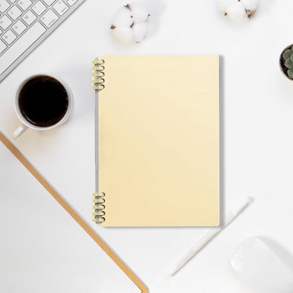 Cadorn 1 PCS Yellow Binder Notebook with Thick Pages and Detachable Rings, Stylish Refillable Journal Organizer for Office Home Meeting Supplies