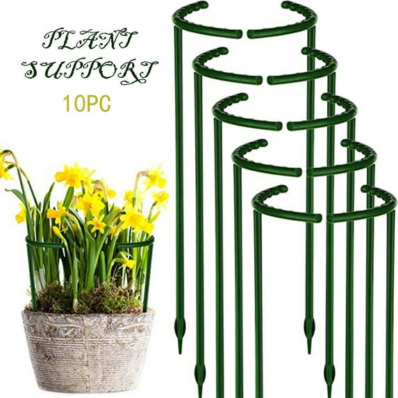 Cadorn 10 - Piece Non - Connectable Semi - Circular Plant Support - Crab Cactus & Climbing Plant Cage, Garden Stake