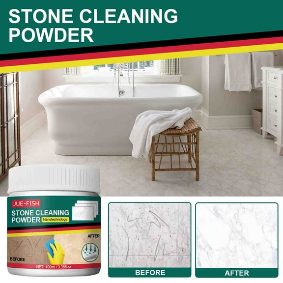 Cadorn 100ml Stone Cleaning Powder: For Kitchen Quartz/Marble/Tile—Strong Stain Removal & Polishing