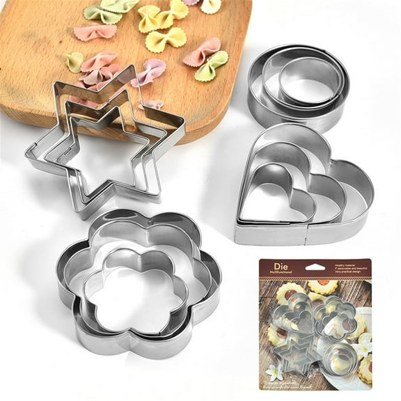 Cadorn 12 - Piece Christmas Cookie Cutter Set, Stainless Steel Biscuit Molds with Festive Patterns, DIY Baking Tools for Cookies, Cakes & Fruits