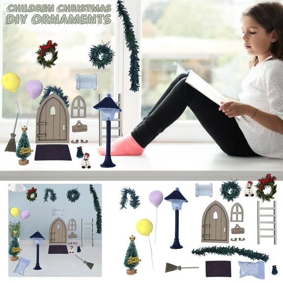 Cadorn 12-Piece Christmas Dollhouse Accessories Set – DIY Scene Model Decorations with Simulation Furniture for Dollhouse, Christmas Doorway & Festive Atmosphere Building