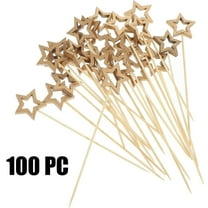 Cadorn 12cm 100Pcs Bamboo BBQ Skewers – Hollow Star-Shaped Grilling Skewers for Parties & Cooking