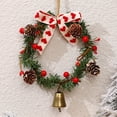 thumbnail image 1 of Cadorn 14cm Christmas Wreath Ornament with Vine, Pine Needles, Pine Cones and Bow, 5.5 Inch Holiday Decor, Xmas Tree Hanging Decoration for Christmas Party Supplies, 1 of 6