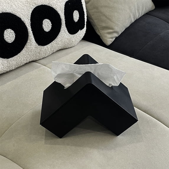 Cadorn 1PCS Creative Tissue Box Holder,Luxury Desktop Tissue Paper Organizer with Modern Design for Living Room,Home Decor,2025 New Stylish Black Decorative Storage
