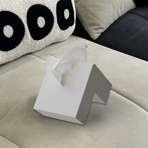 Cadorn 1PCS Creative Tissue Box,Premium Modern Design White Storage Organizer for Living Room Home Décor,2025 New Model Desktop Tissue Holder with Unique Style