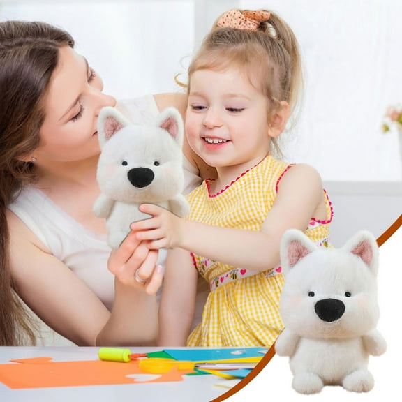 Cadorn 1PCS West Highland White Terrier Plush Toy, Soft and Cuddly Stuffed Animal Companion with Realistic Features, Home Decor Gift for Dog Lovers, Pet Owner Birthday or Holiday Gifts