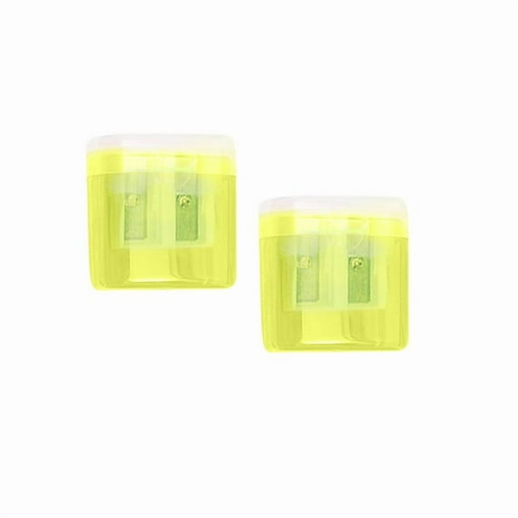 Cadorn 2 PCS Transparent Colorful Pencil Sharpeners, Vibrant Yellow Art Supplies, Portable Desk Accessories for Home Office Crafting