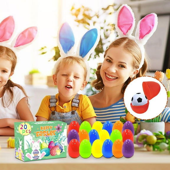 Cadorn 20PCS Prefilled Easter Eggs with Toys - Assorted Colorful Eggs for Kids’ Easter Basket Stuffers & Egg Hunts - Happy Easter Decorations & Gifts
