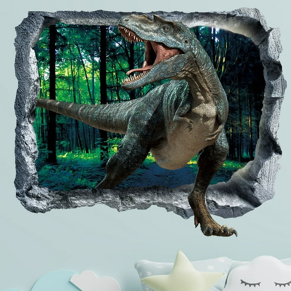 Cadorn 3D Dinosaur Wall Sticker - Break - Through - Wall Design for Dynamic Decor