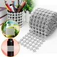 thumbnail image 1 of Cadorn 4 - Inch x 1 - Yard Silver Diamond Flower Mesh Ribbon, Rhinestone Crystal Wrap for Crafts & Decor, 1 of 9