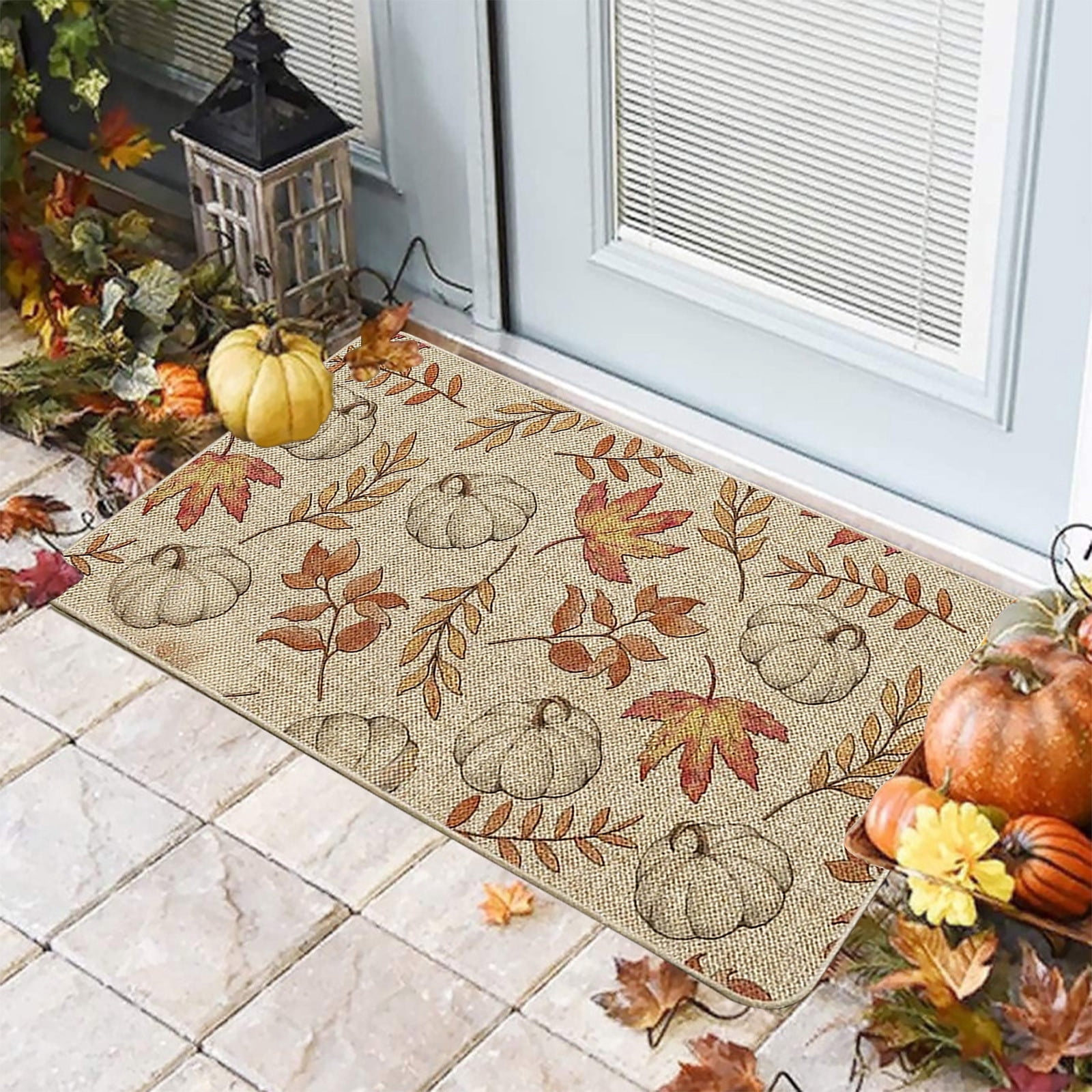 Cadorn 40x60 Inch Fall Harvest Pumpkin Doormat, Non-Slip Autumn ...