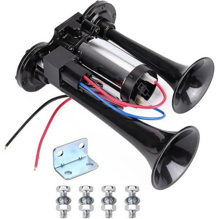 Cadorn 600DB Super Loud Train Horns Kit - 12V Waterproof Air Horns with Compressor, Car Double Horns for Automotive Use
