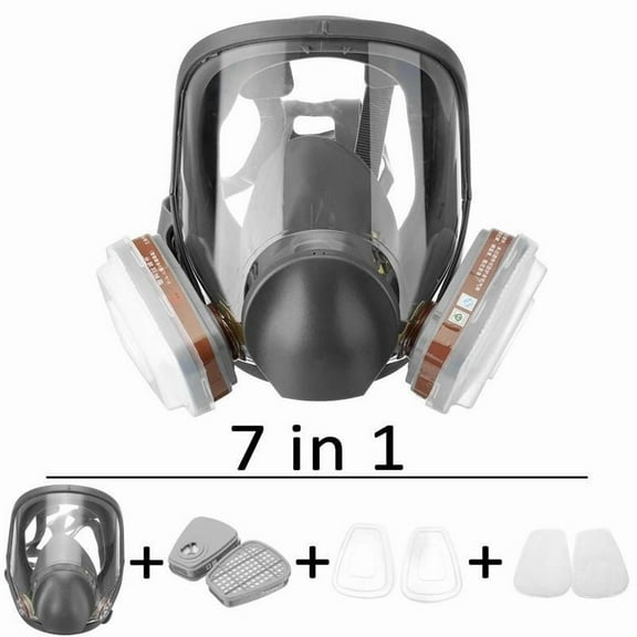 Cadorn 7-in-1 Full Facepiece Reusable Respirator – Industrial Safety Mask with Multiple Filters for Dust, Chemicals & Particles Protection