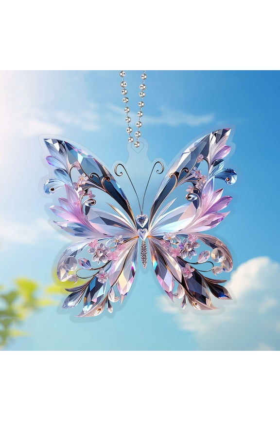Acrylic Crystal Butterfly Pendant - Shimmering Decor for Jewelry Making & DIY Crafts
