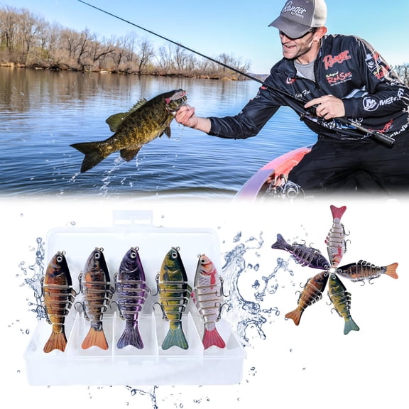 Cadorn "Biomimetic Fishing Lures – Swims Like Injured Bait – Realistic Action Predatory Fish Lures – Fishing Gear Set with Multiple Styles"