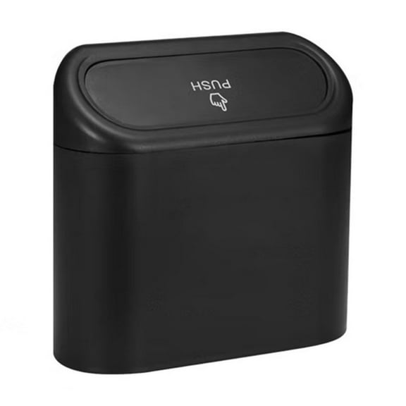 Cadorn Black Mini Car Trash Can Bin with Lid – Portable Car Garbage Storage for Front & Back Seats, Free Size