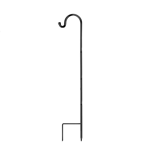 Cadorn Black Rust-Proof Iron Hook for Courtyard Lights – Outdoor Garden Hanging Tool with Floor Insertion Pole Design